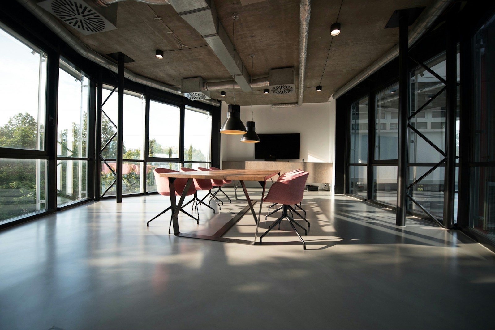 Bright daylight media planning room at AdBloom's Enggor Street studio